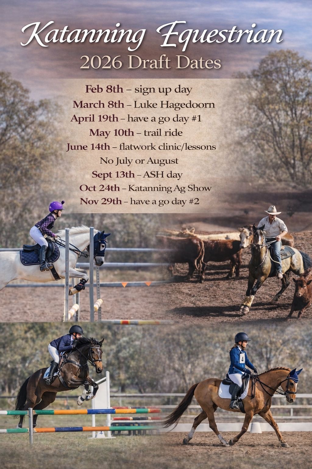 2026 Katanning Equestrian Draft Dates